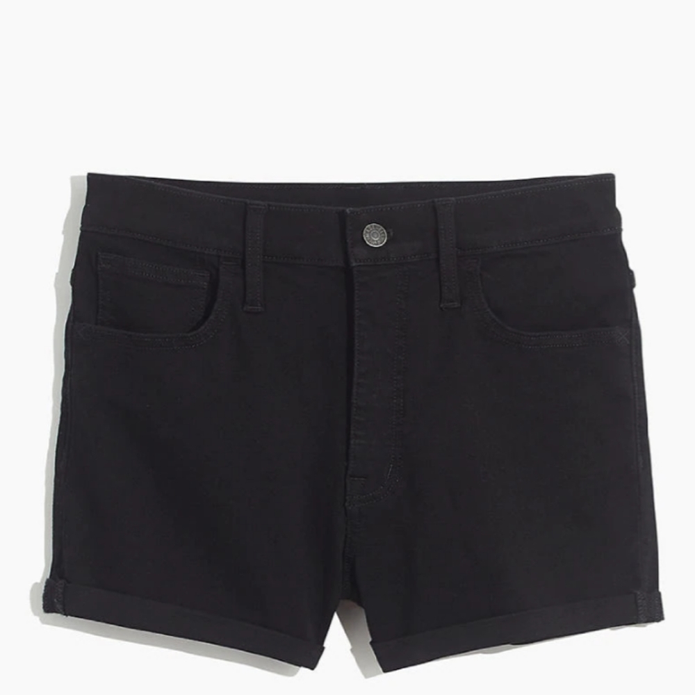 Madewell Roadtripper high-rise Jean shorts Black